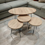 ΣΕΤ 3+1 ΤΜΧ ΤΡΑΠΕΖΑΚΙΑ ODET 90cm & 38cm Οβάλ χρ. ΚΑΦΕ κωδ. 0740-10027