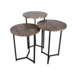 Σετ 3τμχ Τραπεζάκια Σαλονιού EVA χρ. BROWN-MARBLE κωδ. 0740-10024