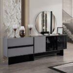 Κονσόλα LUNA με Καθρέφτη χρ.ΜΑΥΡΟ-ΓΚΡΙ 219x79x44 εκ. κωδ.0739-LUNKNS