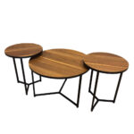 Σετ 3τμχ Τραπεζάκια Σαλονιού MIRTO χρ. BROWN-BLACK κωδ. 0740-10020