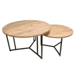 Σετ 2τμχ Τραπεζάκια Σαλονιού MIRTO χρ. BEIGE κωδ. 0740-10023