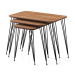 Σετ 3τμχ Τραπεζάκια Σαλονιού ADEL χρ. BROWN-BLACK κωδ. 0740-10030