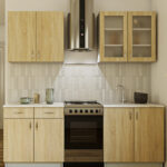 Σύνθεση Κουζίνα Adol 160cm Oak Sonoma Καφέ Ανοιχτό 160x60x82cm 9SKIADOL-SONOMA