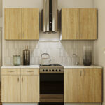 Σύνθεση Κουζίνα Nerys 160cm Oak Sonoma Καφέ Ανοιχτό 160x60x82cm 9SKINERYS-SONOMA