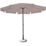 ΟΜΠΡΕΛΑ Αλουμινίου Σκελετός Ανθρακί, Ύφασμα Μπεζ κωδ.0706-Ε-00010463