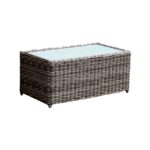 ARIZONA Τραπεζάκι Σαλονιού Κήπου ALU, Wicker Grey Brown, Γυαλί Tempered 5mm κωδ. 0706-Ε-00013292