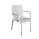 DAFNE Πολυθρόνα Τραπεζαρίας Κήπου Στοιβαζόμενη, PP Rattan Look UV Protection, Άσπρo κωδ.0706-Ε-00014223