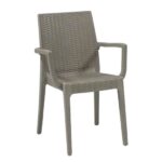 DAFNE Πολυθρόνα Τραπεζαρίας Κήπου Στοιβαζόμενη, PP Rattan Look UV Protection, Tortora κωδ. 0706-Ε-00015123