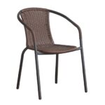 BALENO Πολυθρόνα Βεράντας - Κήπου, Μέταλλο Βαφή Καφέ, Wicker Brown, Στοιβαζόμενη κωδ. 0706-Ε-00016569