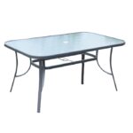 RIO Τραπέζι Κήπου - Βεράντας, Μέταλλο Βαφή Ανθρακί, Γυαλί κωδ. 0706-Ε-00016828