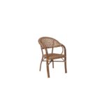VEGERA Rattan Πολυθρόνα Dining Αλουμίνιο Φυσικό, Wicker Φυσικό, Στοιβαζόμενη κωδ. 0706-Ε-00020108