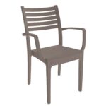 OLIMPIA Πολυθρόνα Τραπεζαρίας Κήπου Στοιβαζόμενη, PP - UV Protection, Απόχρωση Tortora κωδ. 0706-Ε-00021355