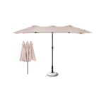 ΟΜΠΡΕΛΑ Oval Σκελετός Μέταλλο Βαφή Ανθρακί - Ύφασμα Μπεζ κωδ.0706-Ε-00021573