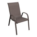 RIO Πολυθρόνα Στοιβαζόμενη Κήπου, Μέταλλο Βαφή Καφέ, Τextilene Καφέ (4,20kg) κωδ. 0706-Ε-00022094