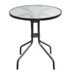 BALENO Τραπέζι Κήπου - Βεράντας, Μέταλλο Βαφή Καφέ, Γυαλί Tempered κωδ. 0706-Ε-00023425