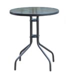 BALENO Τραπέζι Κήπου - Βεράντας, Μέταλλο Βαφή Ανθρακί, Γυαλί Tempered κωδ. 0706-Ε-00023426