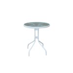 BALENO Τραπέζι Κήπου - Βεράντας, Μέταλλο Βαφή Άσπρο, Γυαλί Tempered κωδ. 0706-Ε-00023428