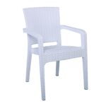 LORA Πολυθρόνα Κήπου Στοιβαζόμενη, PP (Rattan Look) Απόχρωση Άσπρο κωδ. 0706-Ε-00023888