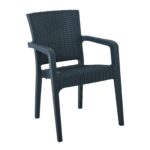 LORA Πολυθρόνα Κήπου Στοιβαζόμενη, PP (Rattan Look) Απόχρωση Ανθρακί κωδ. 0706-Ε-00023889