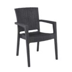 LORA-Pro Πολυθρόνα Στοιβαζόμενη, PP (Rattan Look) Απόχρωση Ανθρακί κωδ. 0706-Ε-00025540