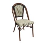 PARIS Καρέκλα Bistro Αλουμίνιο Καρυδί, Wicker Μπεζ - Καφέ, Στοιβαζόμενη κωδ. 0706-Ε-00025577