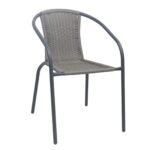 BALENO-W Πολυθρόνα Στοιβαζόμενη, Μέταλλο Βαφή Ανθρακί, Wicker Mixed Grey κωδ. 0706-Ε-00025907