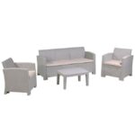SAVANNA Set Σαλόνι Κήπου Βεράντας  K/D, PP-UV Sand Grey Μαξιλάρια Μπεζ κωδ. 0706-Ε-00018590