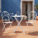 Τραπεζαρία Walen pakoworld σετ 3τεμ μέταλλο λευκό κωδ. 0060-137-000003