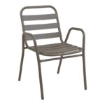 Πολυθρόνα Sussie pakoworld στοιβαζόμενη σαμπανιζέ μέταλλο με φέτες αλουμινίου 45x62x76εκ κωδ. 0060-130-000060