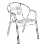 Πολυθρόνα Zircu pakoworld στοιβαζόμενη χρωμίου αλουμίνιο 58x64x75εκ κωδ. 0060-130-000062