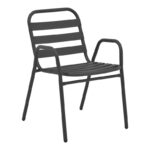 Πολυθρόνα Sussie pakoworld στοιβαζόμενη ανθρακί μέταλλο με φέτες αλουμινίου 45x62x76εκ κωδ. 0060-130-000101