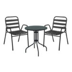 Τραπεζαρία Vergo-Sussie pakoworld μαύρο μέταλλο Φ60x70εκ κωδ. 0060-130-000139