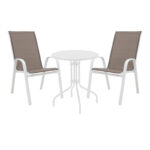 Τραπεζαρία Vergo-Calan pakoworld λευκό μέταλλο Φ60x70εκ κωδ. 0060-130-000142