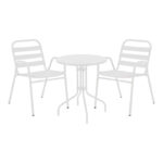 Τραπεζαρία Vergo-Sussie pakoworld σετ 3τεμ λευκό μέταλλο Φ60x70εκ κωδ. 0060-130-000143