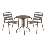 Τραπεζαρία Vergo-Sussie pakoworld σετ 3 τεμ καφέ μέταλλο Φ60x70εκ κωδ. 0060-130-000145