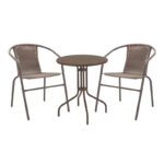 Τραπεζαρία Vergo-Obbi pakoworld καφέ μέταλλο Φ60x70εκ κωδ. 0060-130-000146