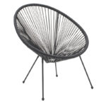 Πολυθρόνα κήπου Acapulco pakoworld μαύρο μέταλλο-pe μαύρο 71x76x85εκ κωδ. 0060-152-000036