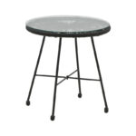 Τραπέζι Acapulco pakoworld μαύρο μέταλλο - pe rattan σε μαύρη απόχρωση Φ50x50εκ κωδ. 0060-152-000039