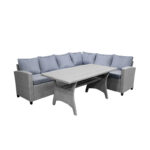 Σαλόνι Flashy pakoworld σετ 3τμχ ύφασμα ανθρακί-rattan ανθρακί κωδ. 0060-152-000061