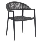 Πολυθρόνα Freiburg pakoworld αλουμίνιο ανθρακί-σχοινί γκρι κωδ. 0060-216-000014