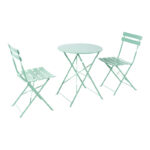 Τραπεζαρία Bistro 3τεμ pakoworld μεταλλική αναδιπλούμενη σε πράσινη απόχρωση Φ60x71εκ κωδ. 0060-219-000014