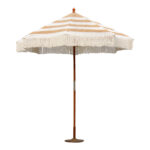 Ομπρέλα κήπου Brilie pakoworld ξύλο-μακραμέ Φ2.70x2.60 m καφέ-λευκό κωδ. 0060-220-000012