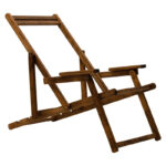 Σεζλόνγκ Retto pakoworld μασίφ ξύλο οξιάς καρυδί κωδ. 0060-237-000002