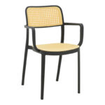 Πολυθρόνα Westley pakoworld pp φυσικό-μαύρο 58x47x81εκ. κωδ.0060-292-000004