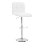 Σκαμπό μπαρ Remina pakoworld πτυσσόμενο λευκό pu-βάση χρωμίου 44x44x112εκ. κωδ.0060-292-000021