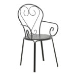 Πολυθρόνα Monasty pakoworld στοιβαζόμενη μαύρο μέταλλο 49x55x90εκ. κωδ. 0060-308-000005