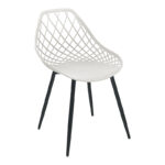 Καρέκλα Suan pakoworld pp σε λευκή απόχρωση και μαύρο μεταλλικό πόδι 56x49x82εκ. κωδ. 0060-326-000018