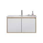 Σετ Πάγκου VERA 80cm Κόντρα Πλακέ Θαλάσσης (Plywood) χρ. Λευκό/Δρυς S3BVER080WHS