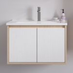 Σετ Πάγκου VERA 60cm Κόντρα Πλακέ Θαλάσσης (Plywood) χρ. Λευκό/Δρυς κωδ. S3BVER060WHS