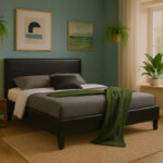 Κρεβάτι Nevil pakoworld 150x200 PU χρώμα μαύρο ματ κωδ.0060-006-000015